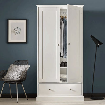 Kara Double Wardrobe in White