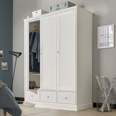 Kara Triple Wardrobe in White