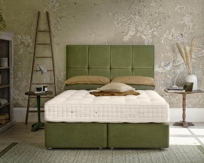 Hypnos wool origins bed in a modern bedroom