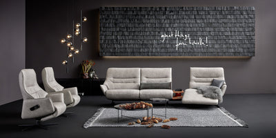 Himolla white sofa and chairs in a modern living room