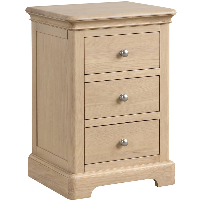 Cromford Oak 3 Drawer Bedside