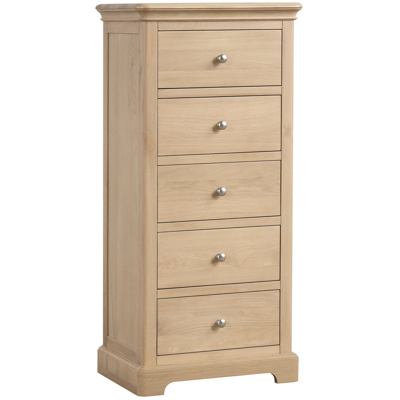 Cromford Oak 5 Drawer Tall Chest