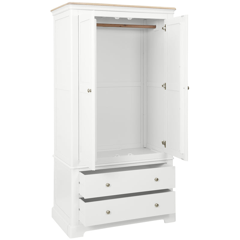 Cromford Painted 2 Draw Gents Double Wardrobe