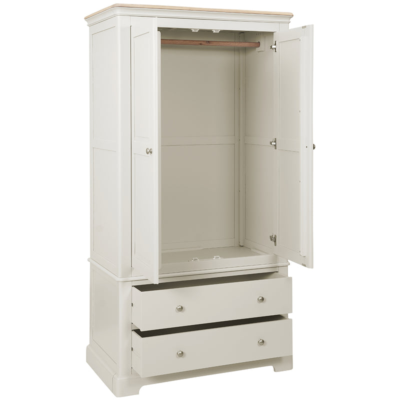 Cromford Painted 2 Draw Gents Double Wardrobe