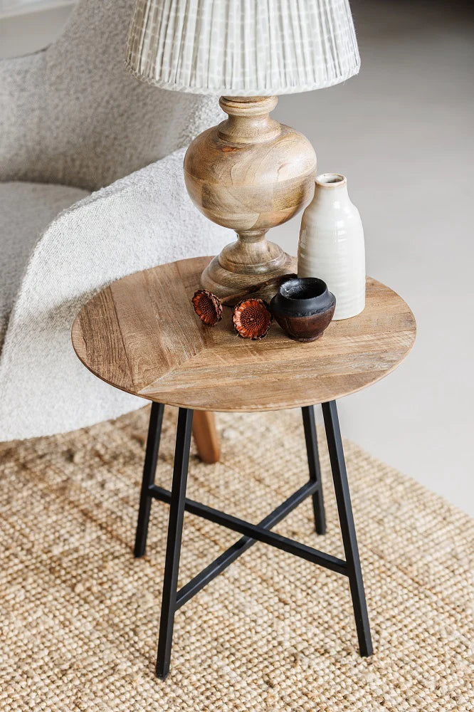 Ealing Round Side Table available at Hunters Furniture Derby