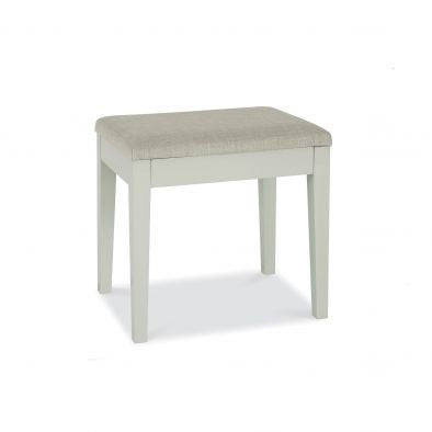 Kara Stool in Linen Fabric in White