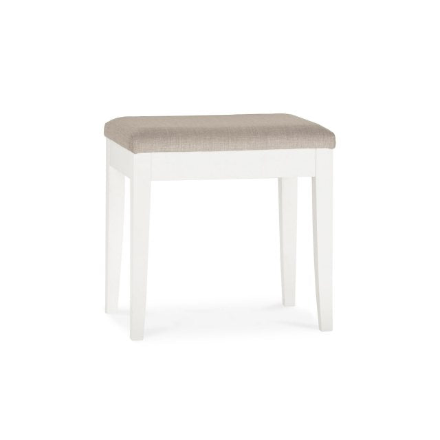 Kara Stool in Linen Fabric in White