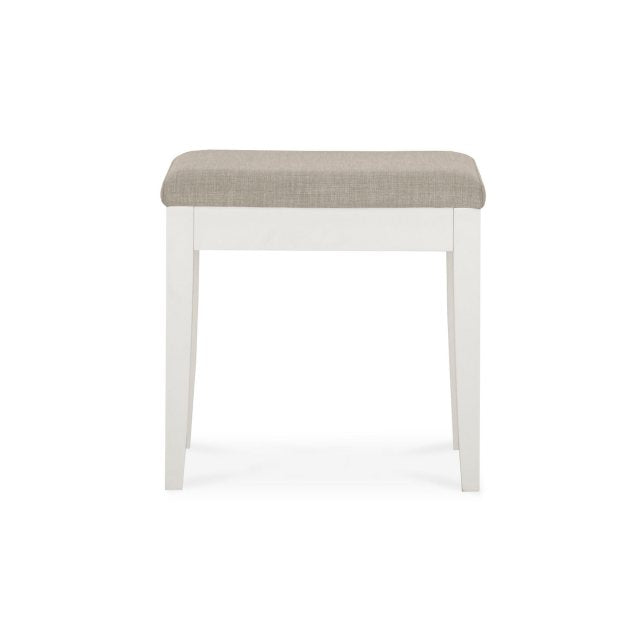 Kara Stool in Linen Fabric in White