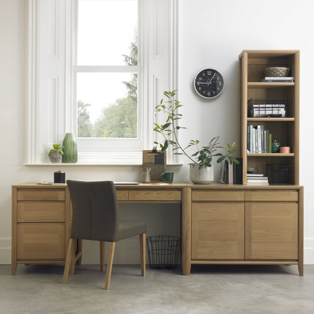 Hertford Oak Desk available at Hunters Furniture Derby